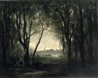 Paysage avec un lac, 1860-73